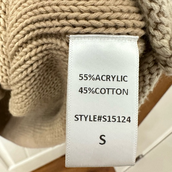 Mustard Seed Tan Taupe Crew Neck Sweater sz Small Boxy Oversized Fit - Picture 3 of 6